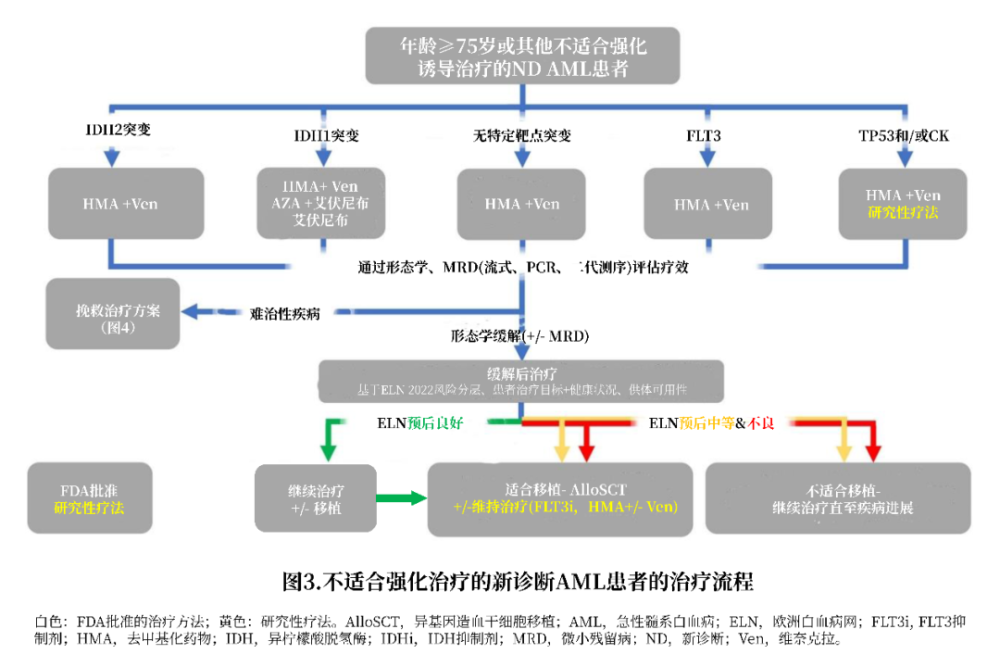 aml患者(表1和圖4),包括flt3抑制劑吉瑞替尼,idh1抑制劑艾伏尼布和