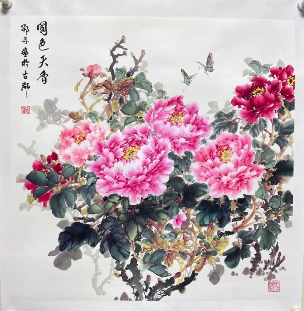 4尺斗方牡丹作品《国色天香》(邵丹老师作品)_腾讯新闻