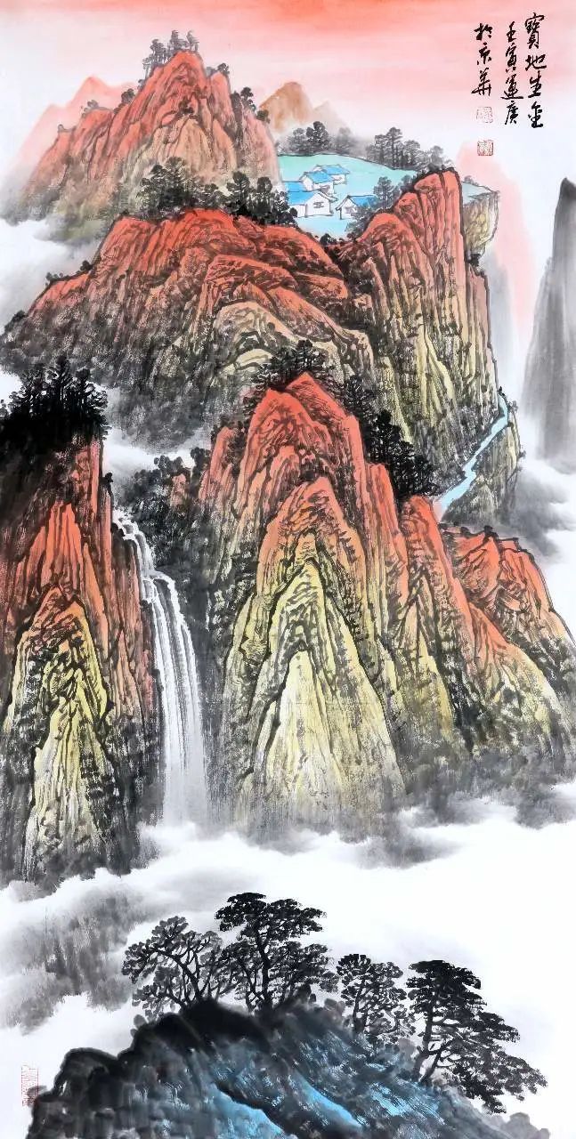 记著名画家吴运广传李家山水展当代华章