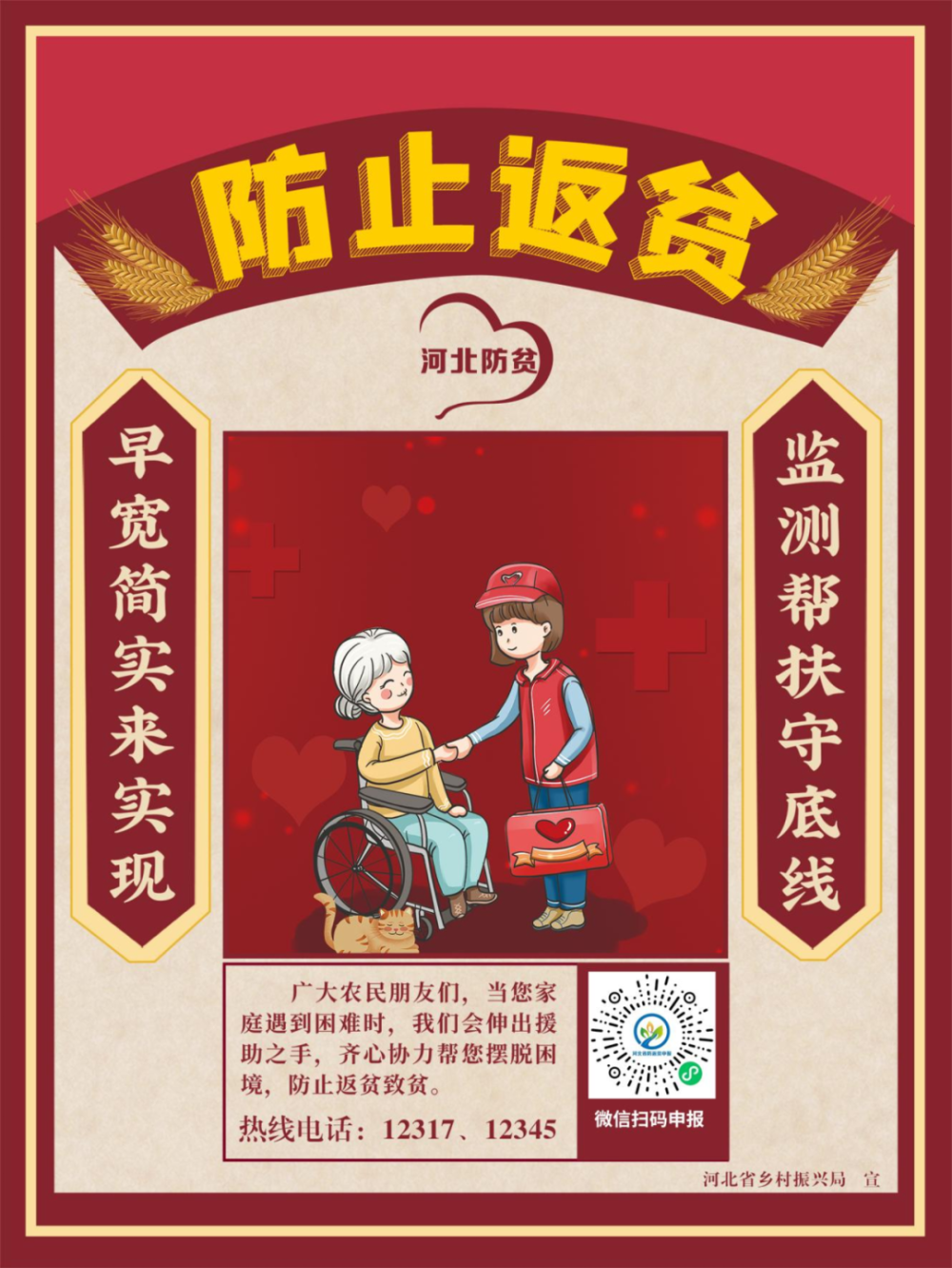 河北省乡村振兴局发布防止返贫监测帮扶政策宣传海报与政策要点_腾讯