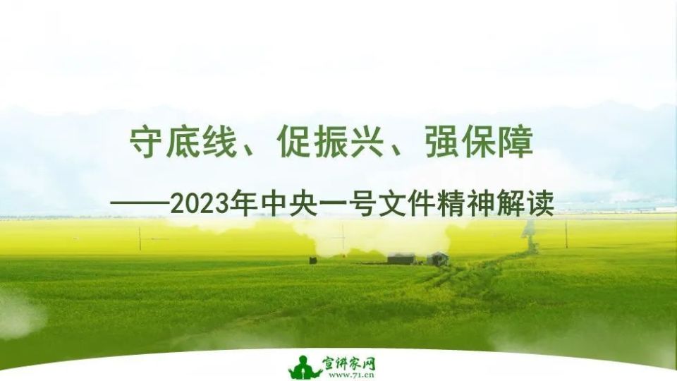守底线、促振兴、强保障——2023年中央一号文件精神解读｜课件_腾讯新闻