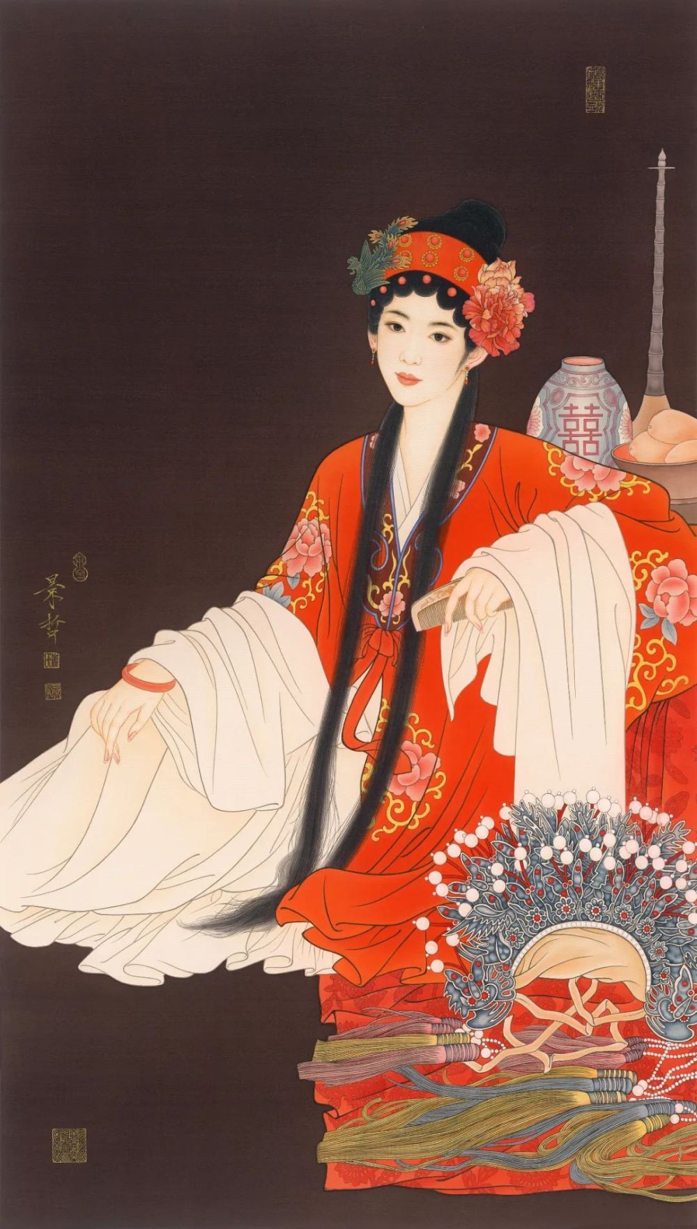 中国红丨崔景哲工笔画展_腾讯新闻