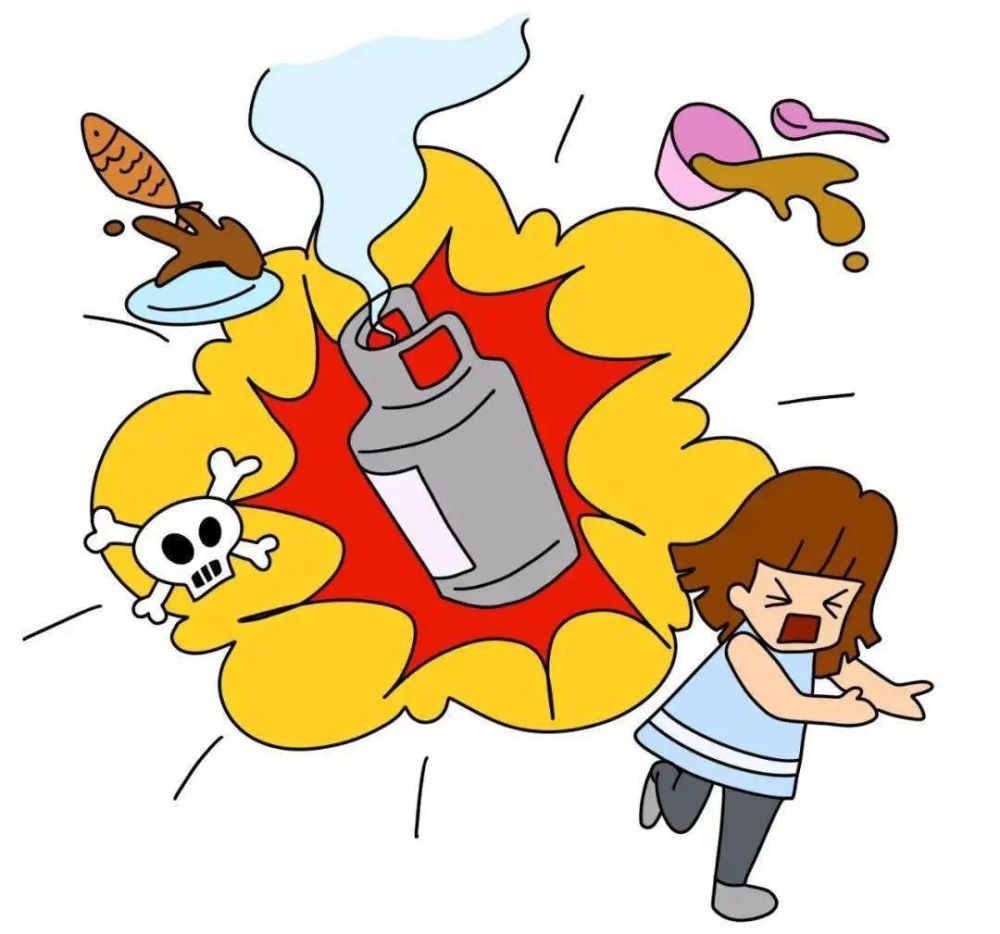 天然气爆炸卡通图片