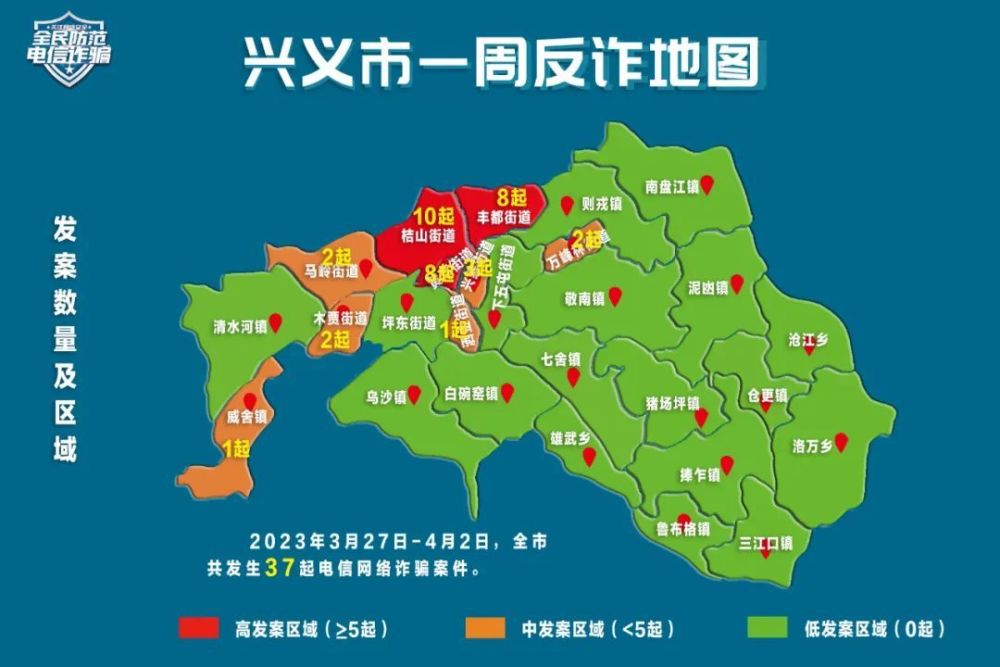 兴义市一周反诈地图,看看你所在的地区"红"了吗?_腾讯新闻