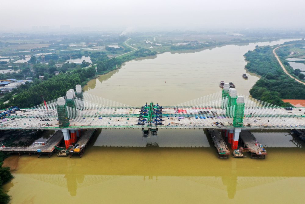 增城第一座斜拉桥合龙三江片区石滩主城区更便捷