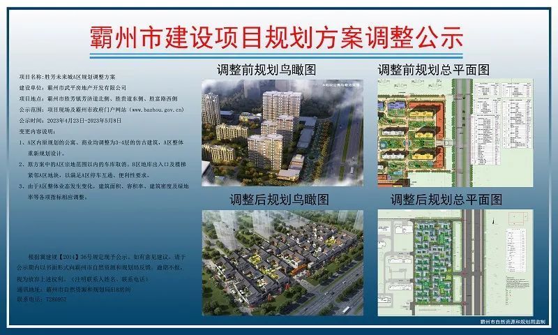 涉及胜芳来来城a区!片区规划调整正在公示