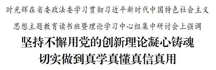 时光辉：坚持不懈用党的创新理论凝心铸魂 切实做到真学真懂真信真用