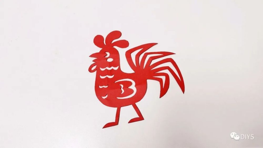 手工剪纸大公鸡图案
