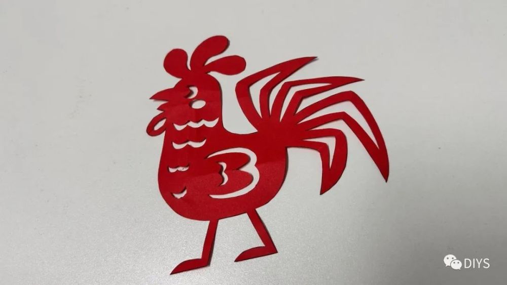 手工剪纸大公鸡图案