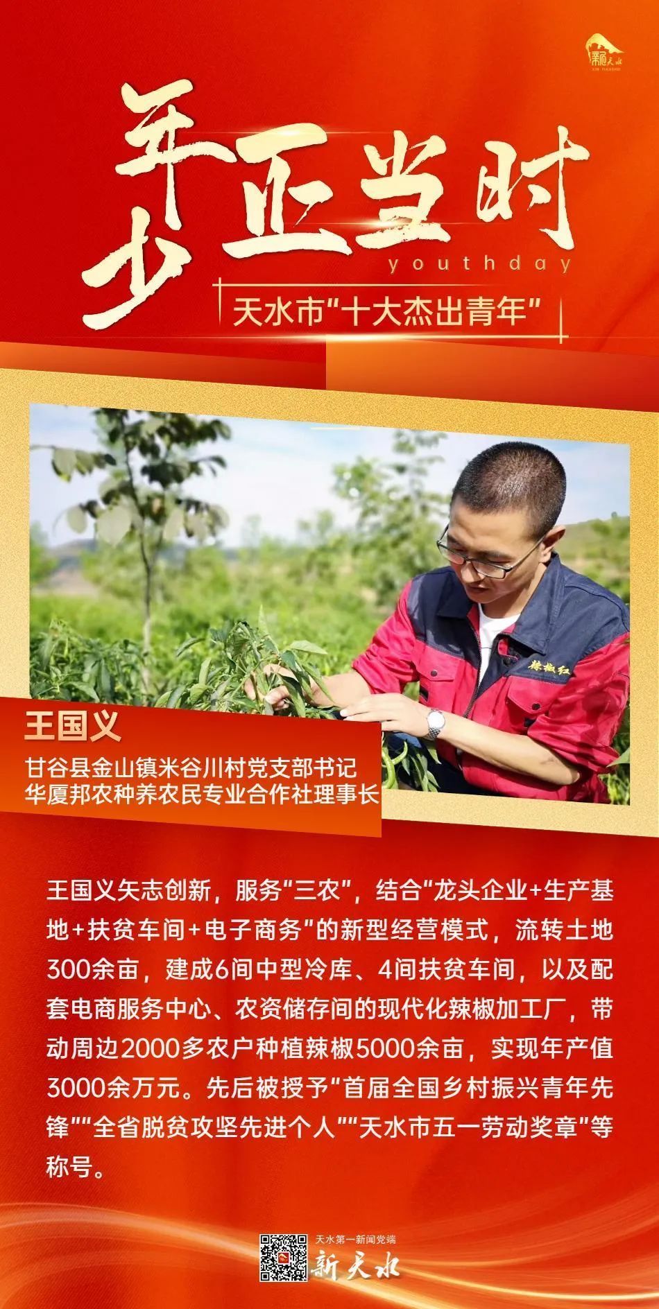 五四青年节微海报丨年少正当时天水市第九届十大杰出青年