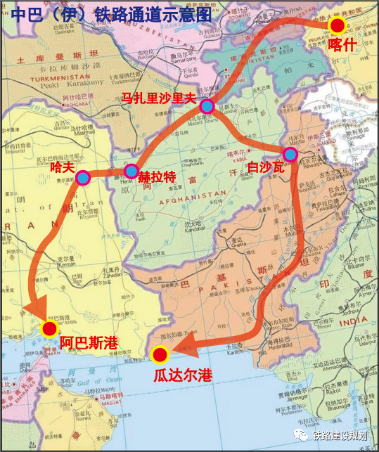 三国铁路",以及阿富汗和巴基斯坦之间的坎大哈—奎达铁路和贾拉拉巴德
