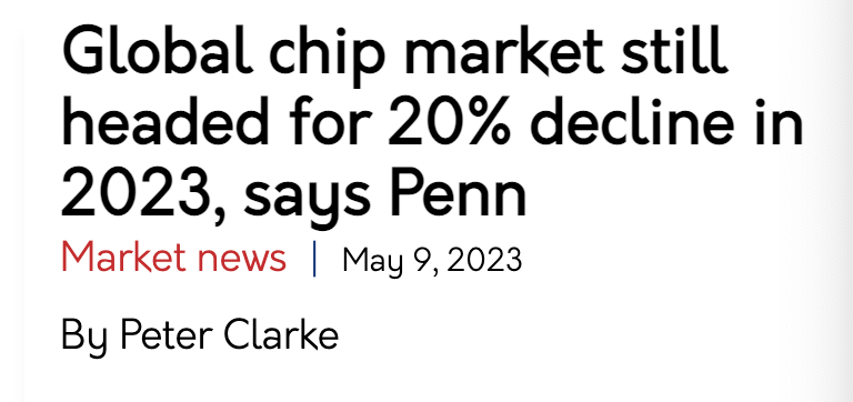 最悲观：芯片市场今年将下滑20％流程英语2023已更新(微博/头条)