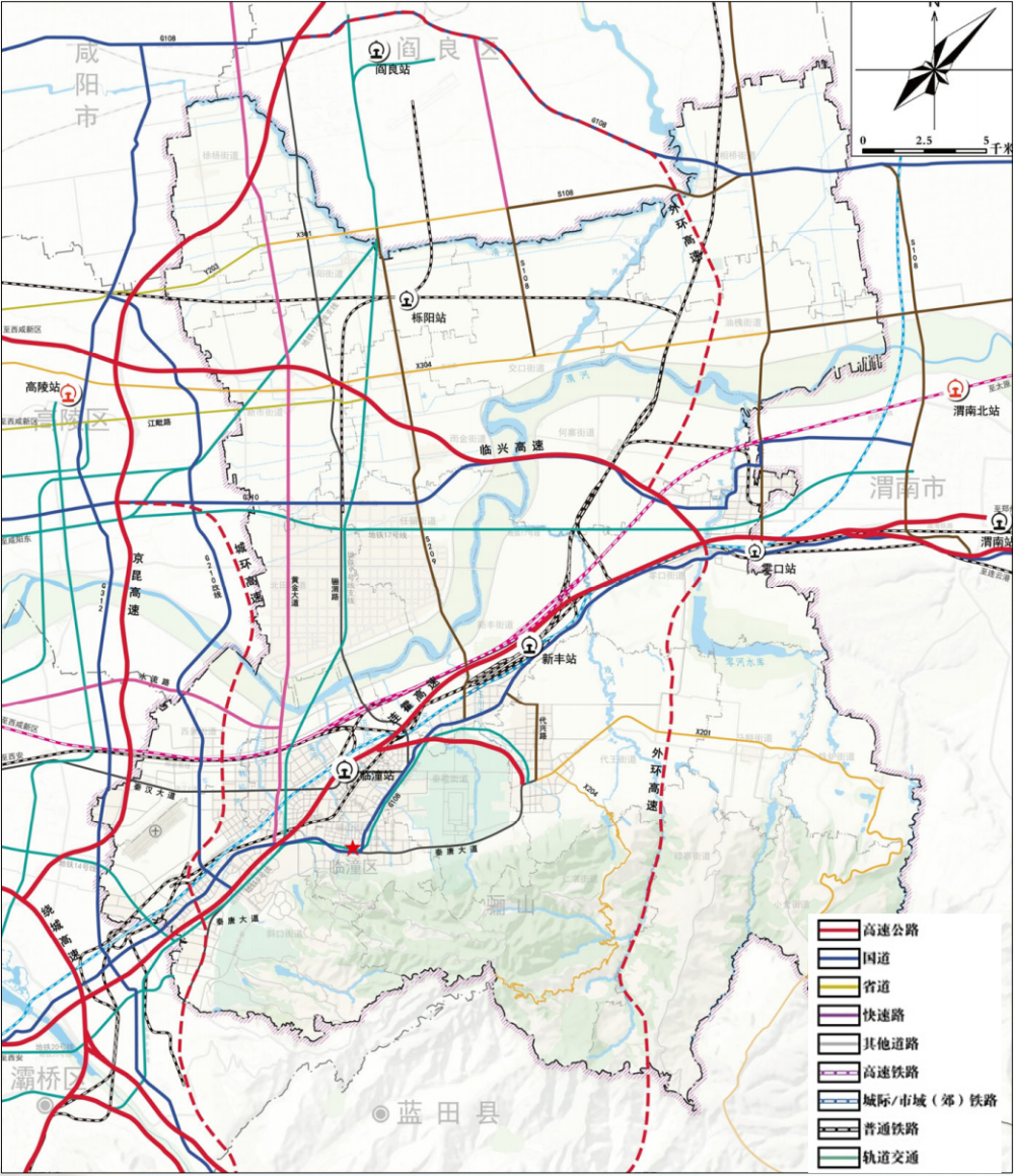 以规划地铁14号线延伸线为主,过国际港务区东拓至临潼区内连接9号线