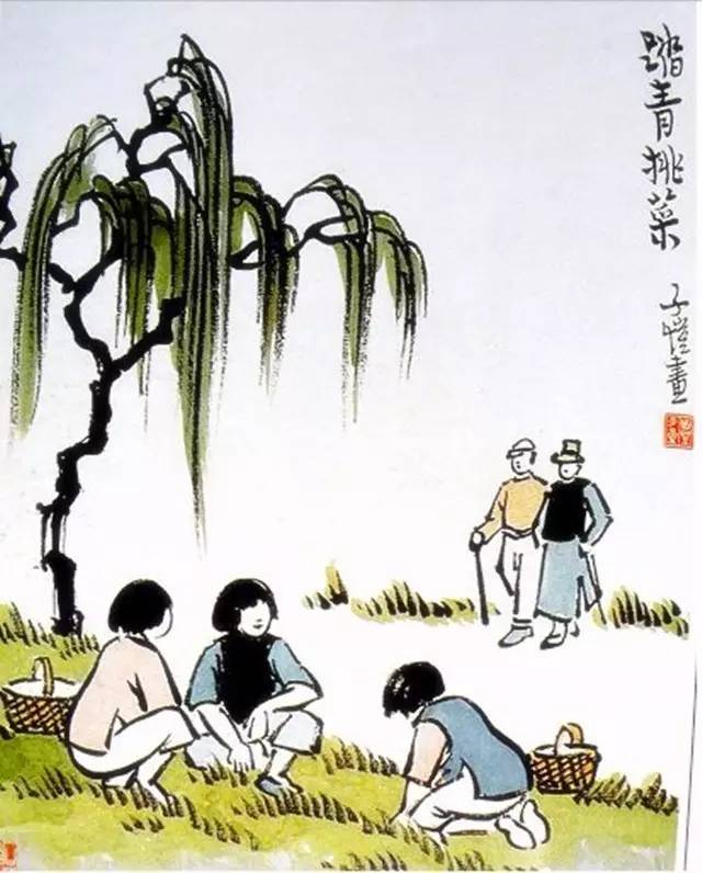 丰子恺画里的那些诗词春意盎然