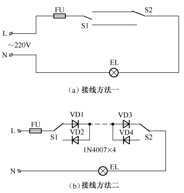 1,两个双连开关在两地控制一盏灯电路二,常见的照明控制原理图2,使用