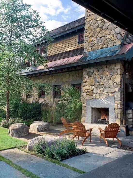 疗愈景观石头别墅庭院生活