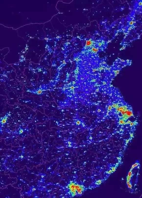 从太空看中国夜景图片