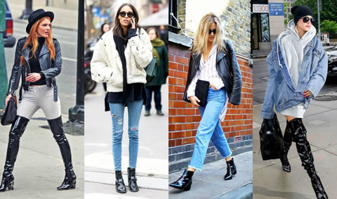 17流行单品漆皮靴 闪亮你的冬季穿搭