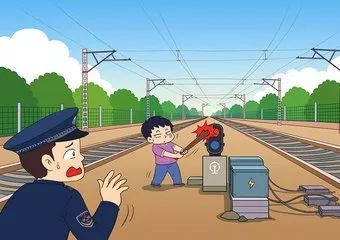 7,不准骑乘车辆抢越铁路道口;8,不准在铁路边放牧;9,不准做损害铁路的