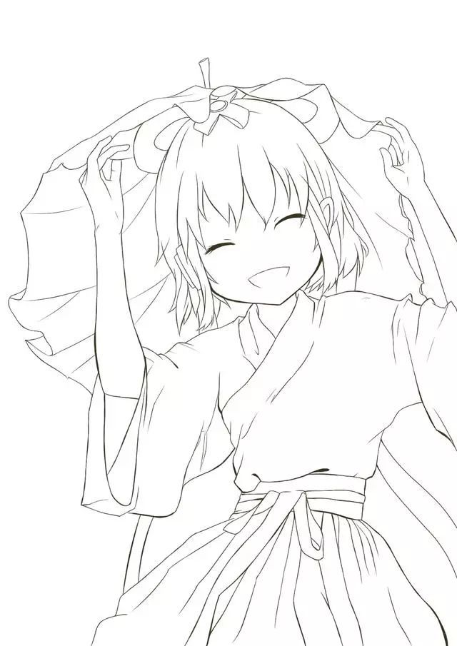 线稿手绘超多可爱美少女