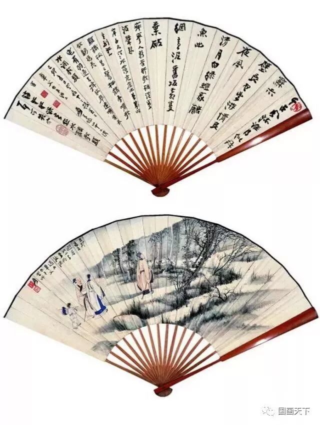 中国画-张大千精美扇面画50幅_腾讯新闻