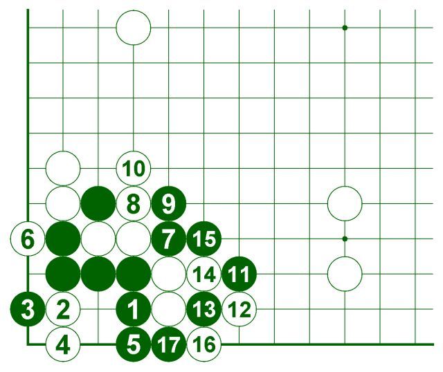 圍棋星位點三三中的死活