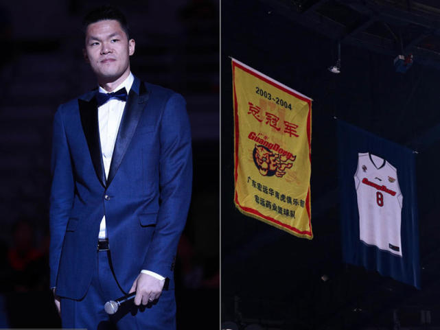 10月29日,广东男篮则在主场退役了朱芳雨的8号球衣