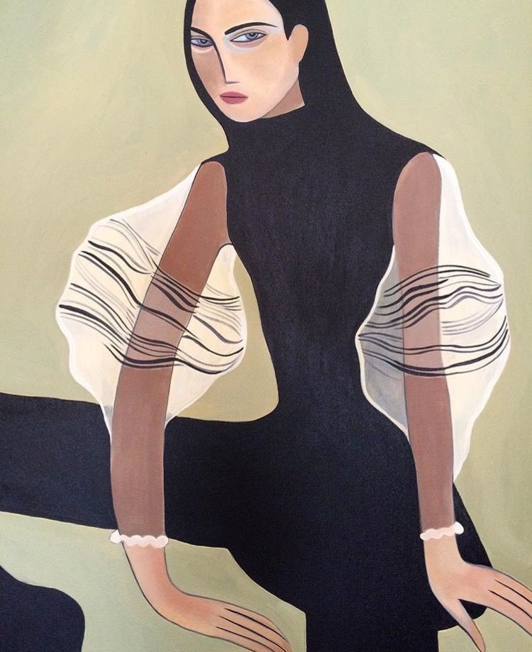 一组性感又慵懒的莫兰迪色系插画