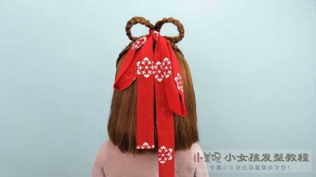 三款短发小女孩儿古装发型编发教程合集 汉服