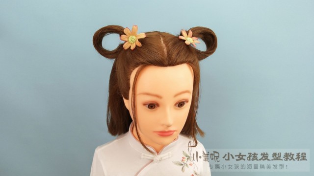 三款短发小女孩儿古装发型编发教程合集 汉服