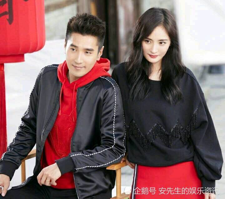 赵又廷和杨幂一起拍摄广告