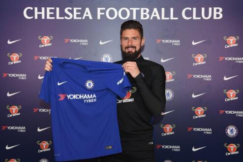 切尔西官方宣布吉鲁加盟 转会费1530万镑