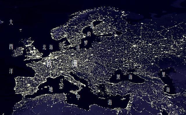 观察全球夜间灯光地图,看世界人口的分布特征