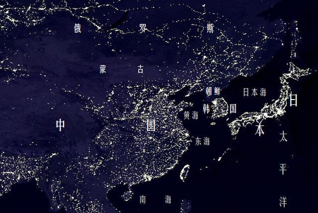 观察全球夜间灯光地图,看世界人口的分布特征