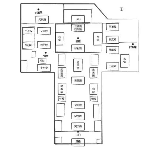 一种是园林建筑与自然环境相结合的方式,大部分道观都采取这一方式