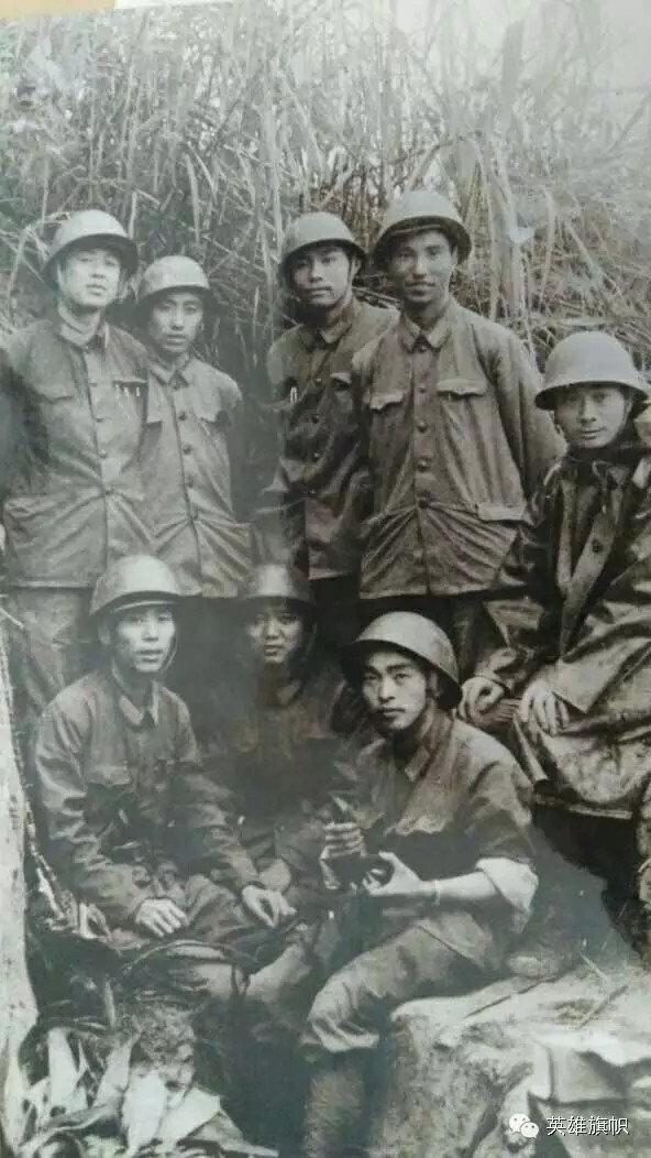 老山作战中牺牲的职务最高首长,119团副政委张政光烈士(第二排右边第