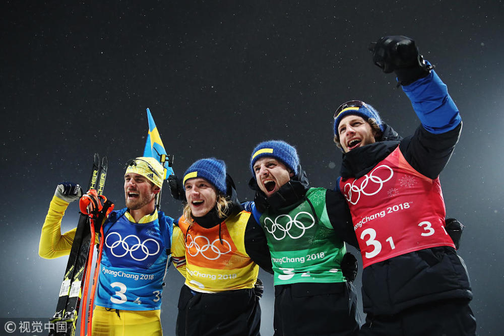 冬季两项男子4X7.5公里接力 瑞典力压挪威夺冠