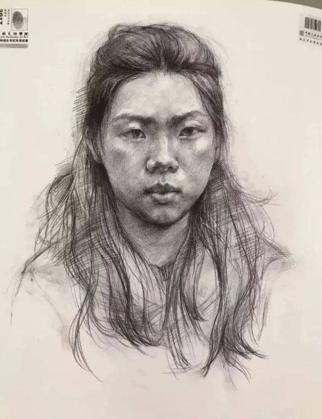 多角度女青年素描頭像解析速度收藏