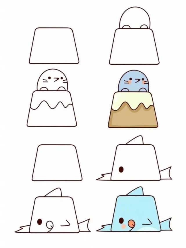 创意简笔画梯形小动物简笔画快来学