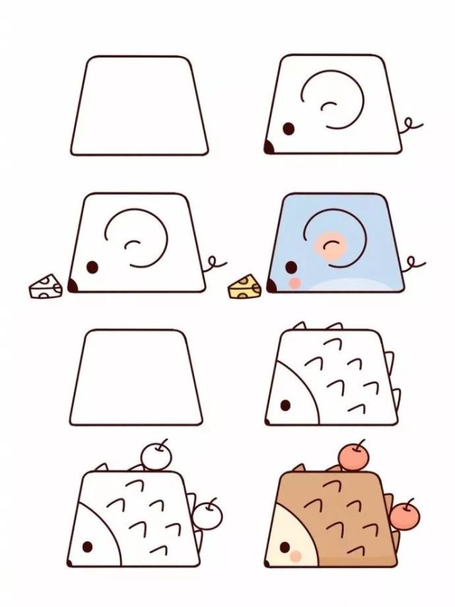 【创意简笔画】梯形小动物简笔画,快来学