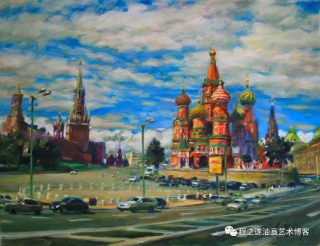 《驶过红场》(put over red square )布面油画 64x50cm 2011