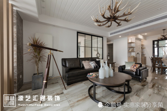 太原龙湾写意138.43平美式风格装修案例