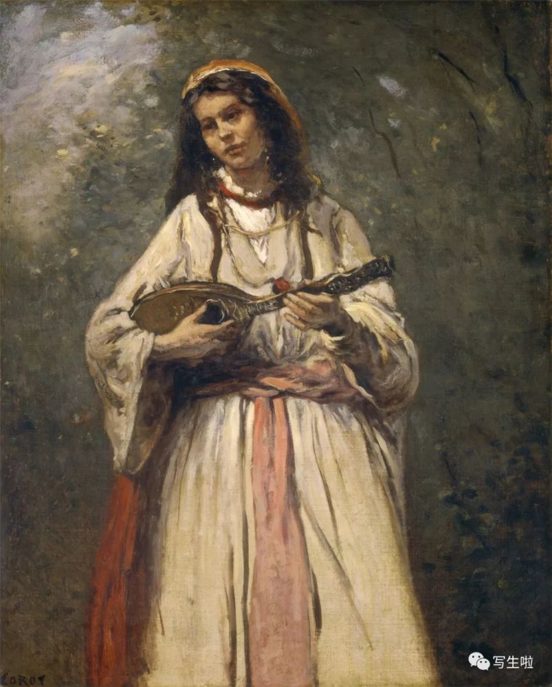 1868-1870年 70×55厘米 巴黎卢浮宫藏珍珠女郎柯罗的一生就像是一首