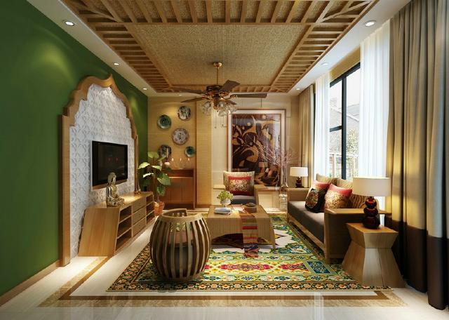 东南亚风格效果图装修设计案例鉴赏