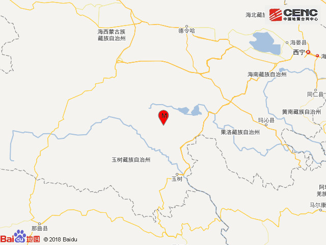 青海玉树州称多县发生53级地震震源深度9千米