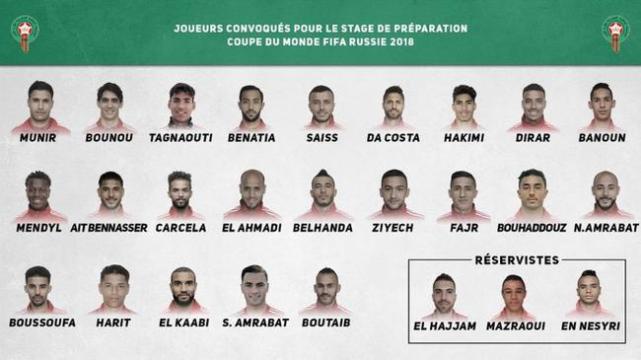 摩洛哥公布世界杯23+3名单 尤文图斯铁卫领衔