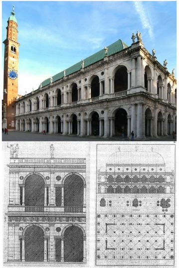 维琴擦巴西利卡(vicenza ,basilica):内外双柱,帕拉第奥母题(palladio