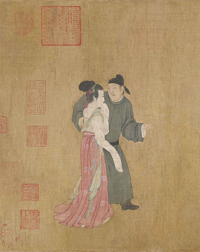 中国十大名画之一顾闳中《韩熙载夜宴图》,赵伯驹《江山秋色图》等