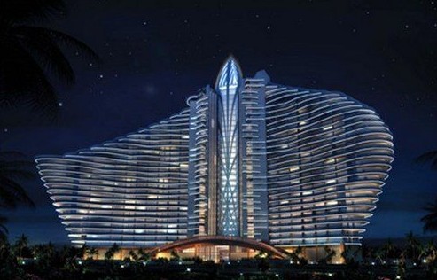 三亚的七星级酒店 投资36亿面积16万平方米 屋顶还有停机坪
