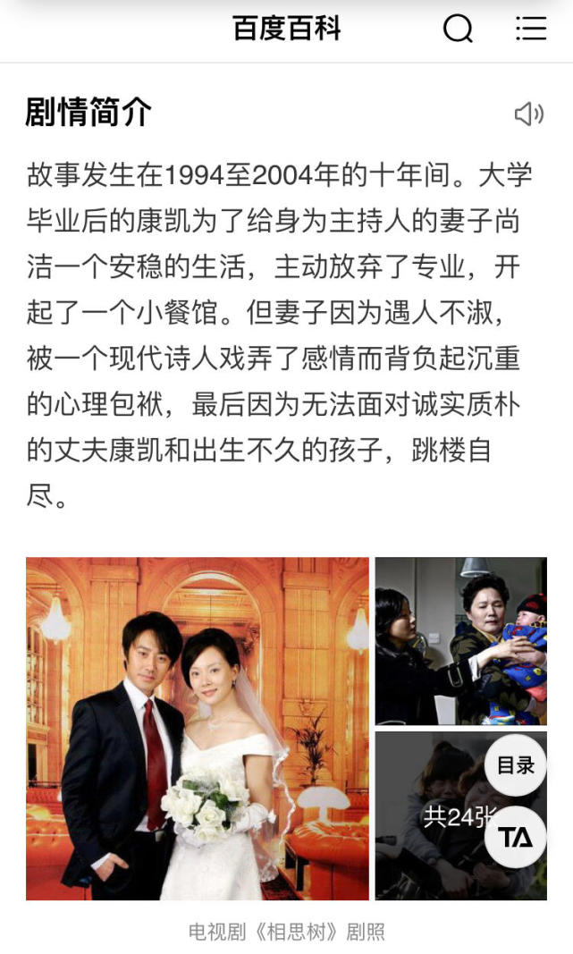 是吴秀波演过的电视剧《相思树》里的角色,吴秀波饰演男主角"康凯"